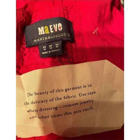 Anthropologie Maeve Open-Back Lace Mini Dress Size 14 new - Picture 8 of 8